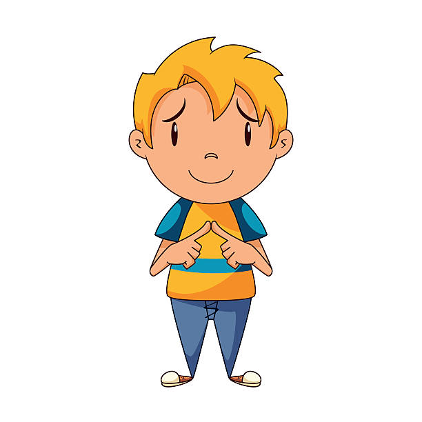 Shy Kid Stock Illustration - Download Image Now - Blond Hair, Boys, Small -  iStock