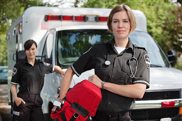 EMS with Oxygen stock photo