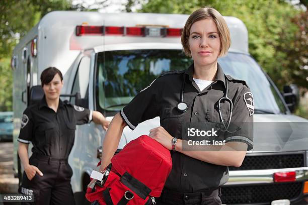Ems With Oxygen Stock Photo - Download Image Now - Paramedic, Emergency Services Occupation, Ambulance