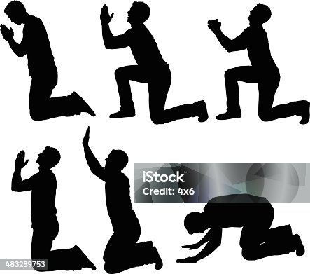 istock Man in different praying poses 483289753