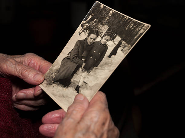 vecchi ricordi - family tree retro revival photograph senior adult foto e immagini stock