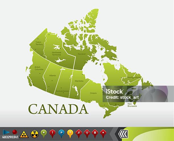 Ilustración de Mapa De Canadá y más Vectores Libres de Derechos de Mapa - Mapa, Columbia Británica, Sencillez