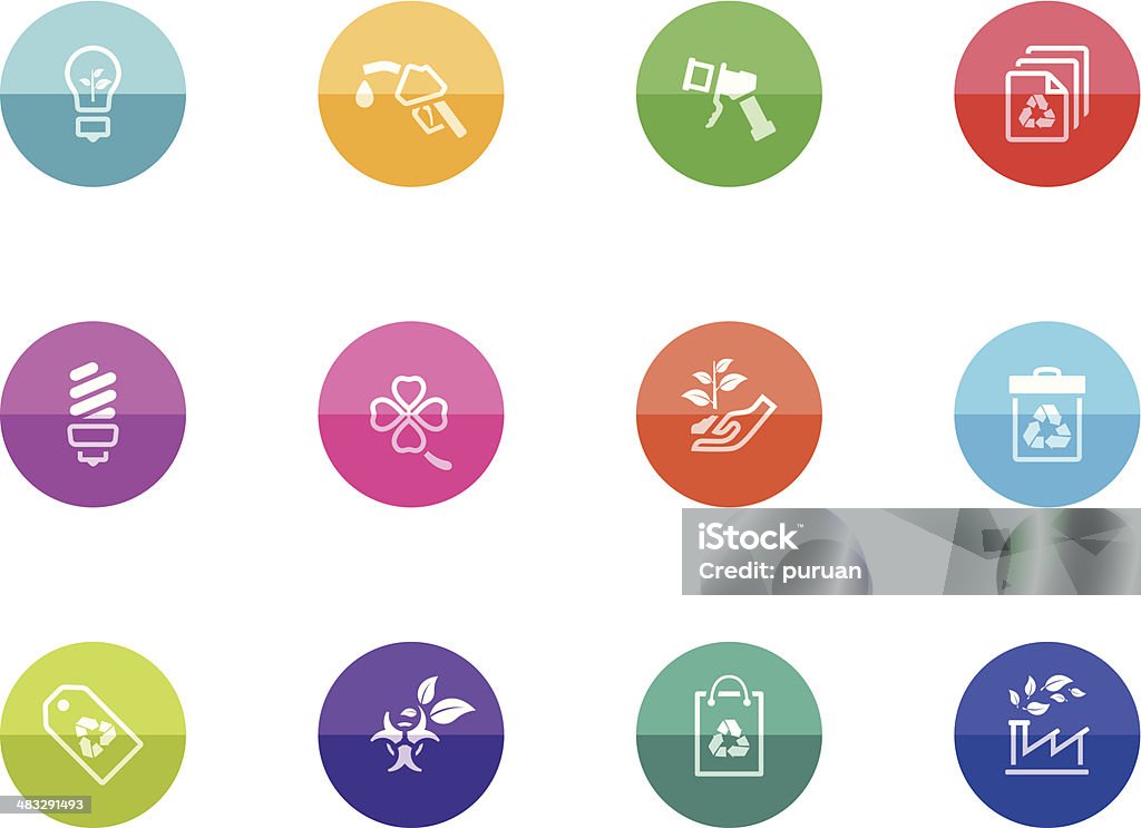 Flat Circle Icons - Environtment Environtment icon series in color circles. EPS 10. AI, PDF & transparent PNG of each icon included. Biohazard Symbol stock vector