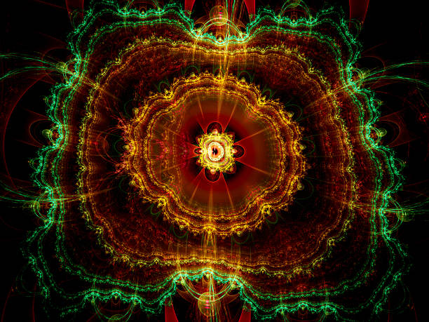 istock Green brown fractral background 483291537
