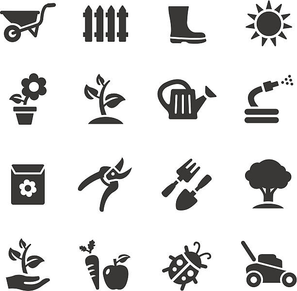 bildbanksillustrationer, clip art samt tecknat material och ikoner med basic - gardening icons - grönsaksland