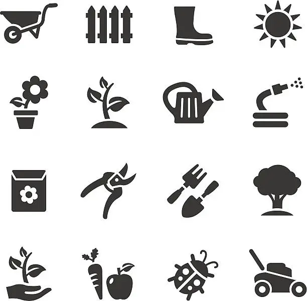 Vector illustration of Basic - Gardening icons