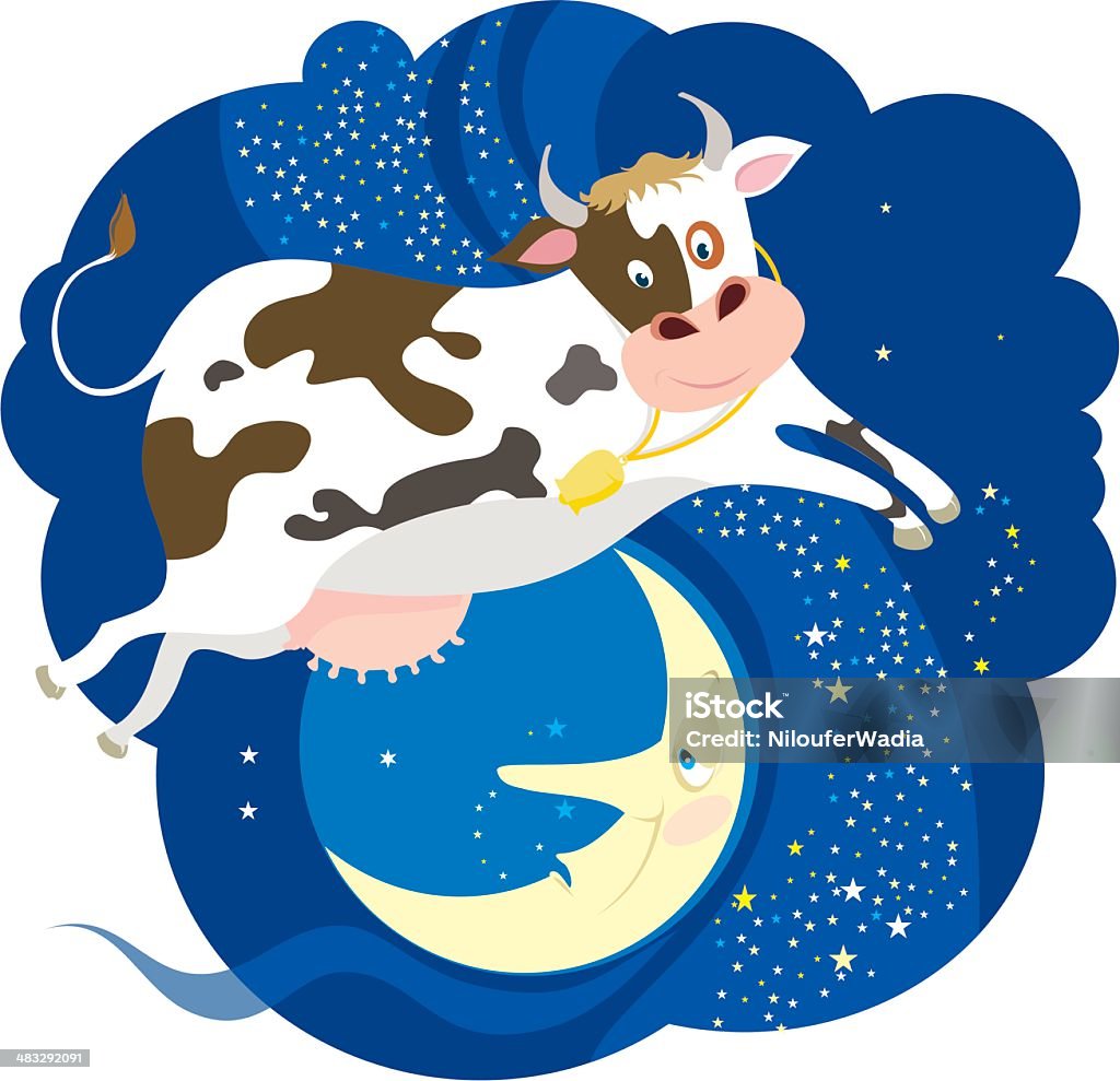 La vache ont bondi de lune - clipart vectoriel de Vache libre de droits