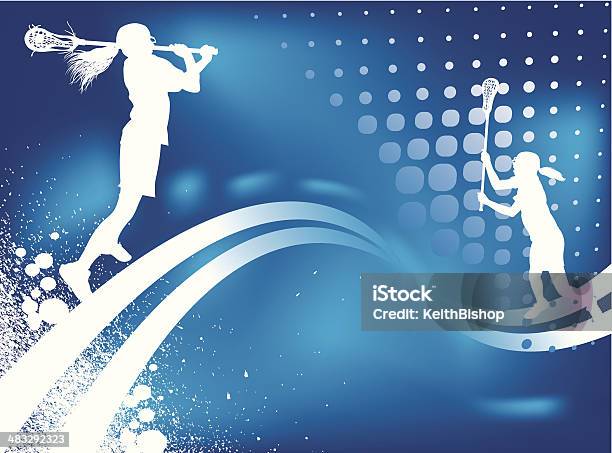 Lacrosse Competition Fantasy Background Girls Stock Illustration - Download Image Now - Lacrosse, Teenage Girls, Backgrounds