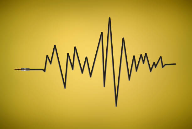 Jack plug with cable in the shape of sound wave