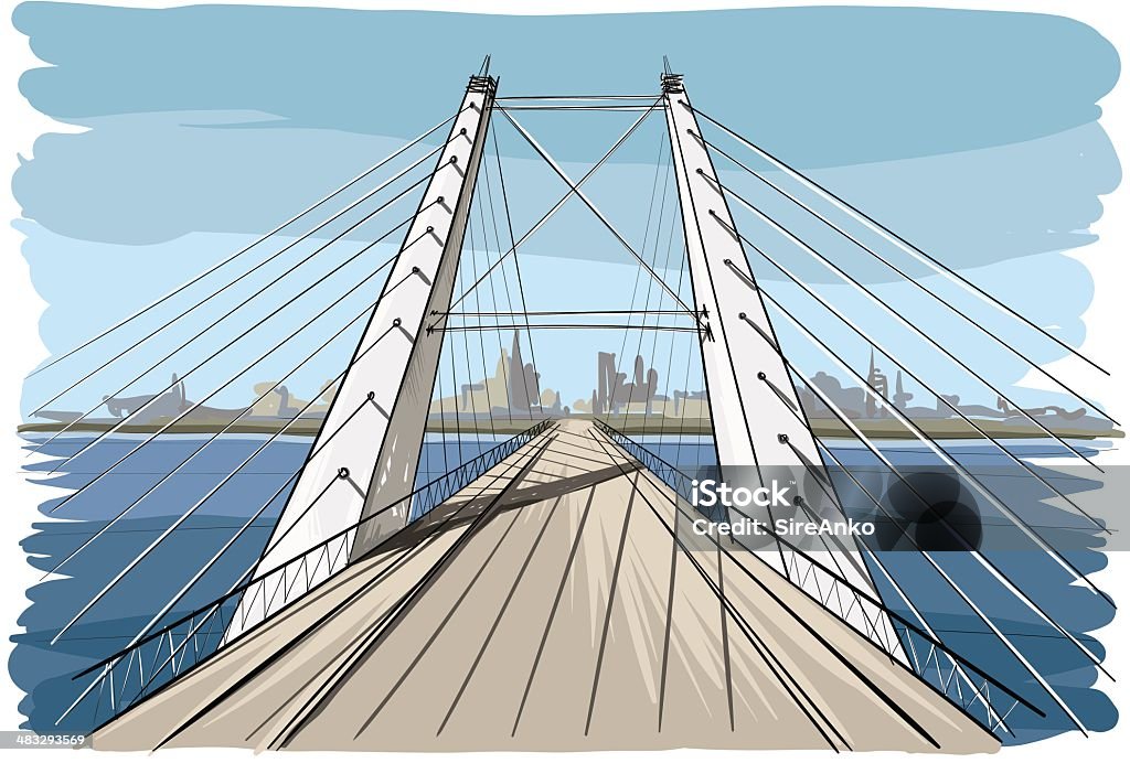Архитектура, - Векторная графика Мост роялти-фри