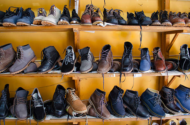 Boot shop stock photo