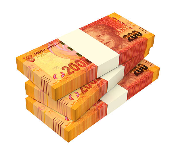 istock South african rands isolated on white background. 483301440