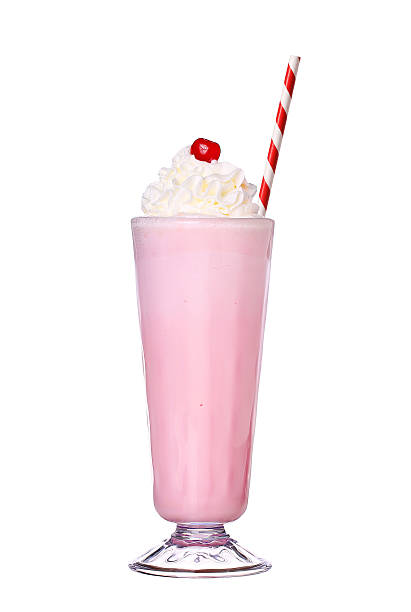istock milkshakes strawberry flavor with cherry 483307572