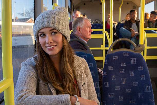 istock Young woman on the bus 483307736