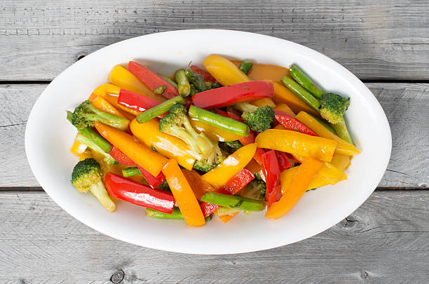 istock Vietnamese Stir Fry Vegetables on a wooden table 483308502