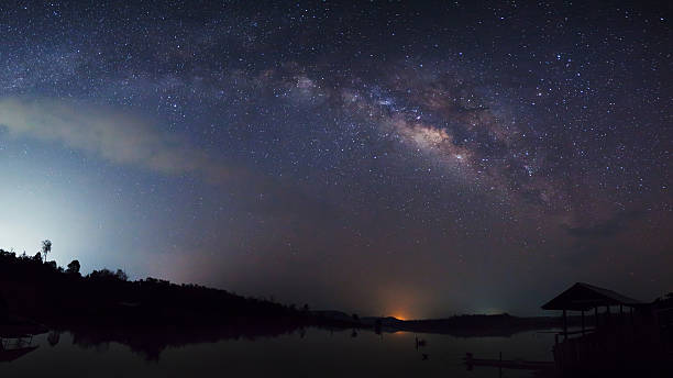 istock Panorama Milky Way galaxy, Long exposure photograph 483308592