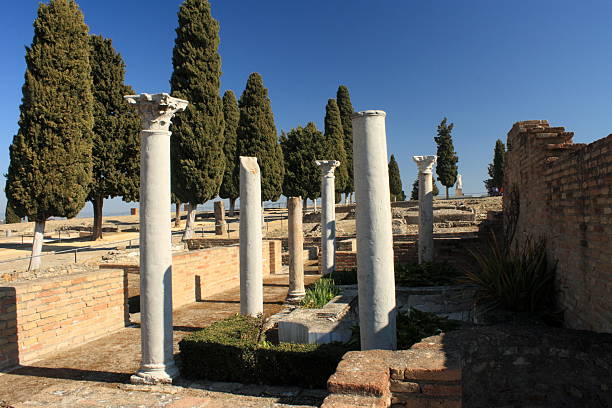 Corinthian columns in Italica Corinthian columns in ancient Italica, Spain italica spain stock pictures, royalty-free photos & images