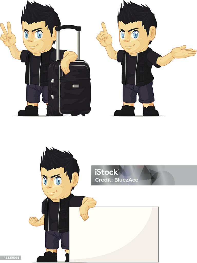 Cartoon Boy Rocker Spiky Rocker Boy Customizable Mascot 14 Stock Illustration - Download ...