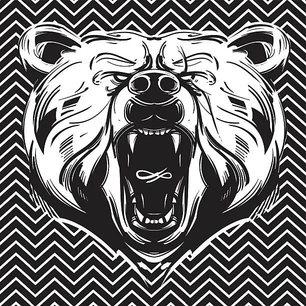 Vector illustration of Bear face