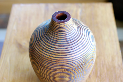 zen wood crafted vase