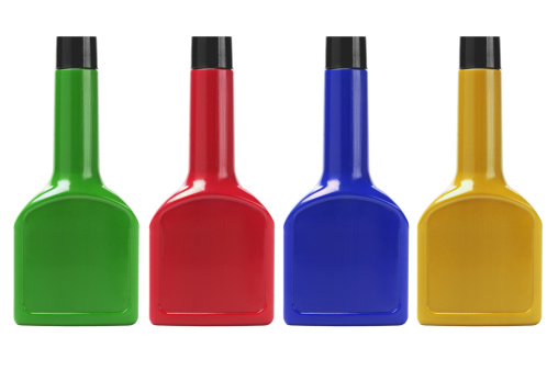 Colorful Plastic Containers On White Background