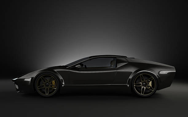 istock Black full carbon monoque Sports car 483317013