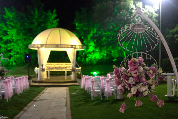 istock Floral arrangement at a wedding ceremony 483317050