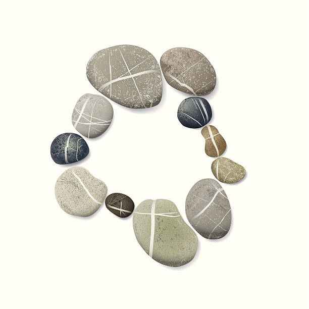 ilustraciones, imágenes clip art, dibujos animados e iconos de stock de rayado guijarros circle - stone rock pebble mineral