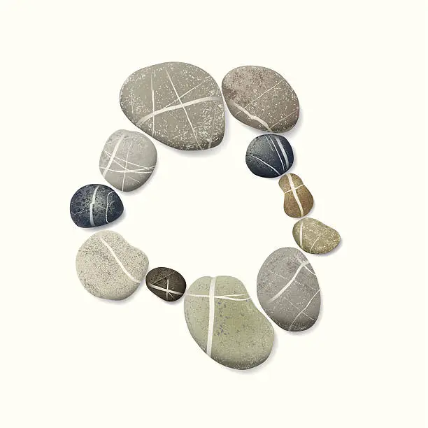 Vector illustration of striped pebbles circle