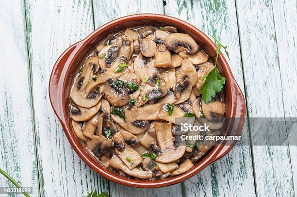 Garlic Mushrooms Series 06 Stock Photo - Download Image Now - Appetizer, Backgrounds, Baked