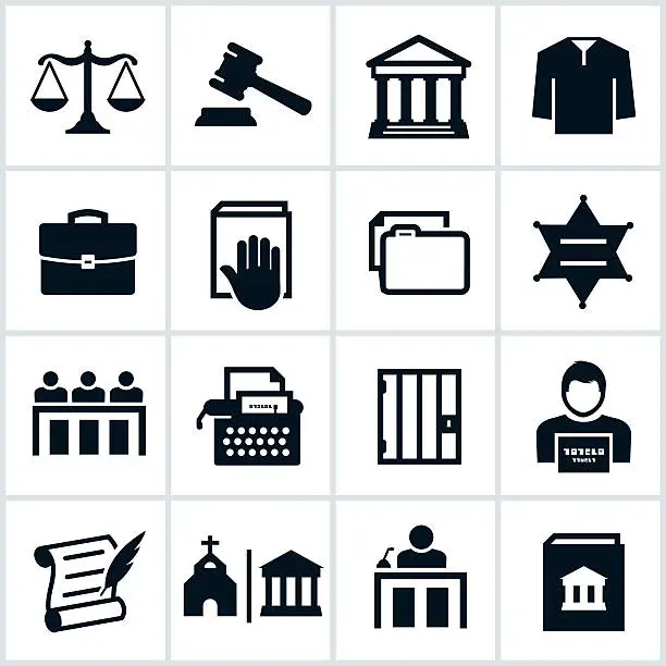 Vector illustration of Black Law Icons