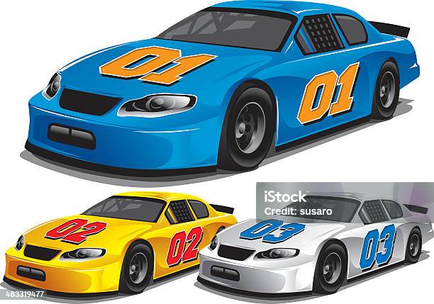 Stock Car Racing Stock Illustration - Download Image Now - Stock Car, Car, Vector