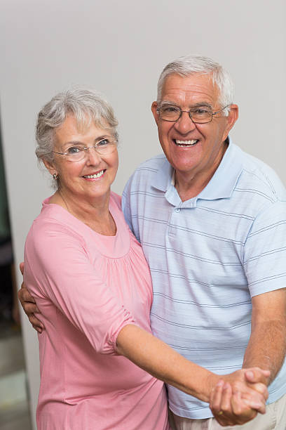 istock Loving senior couple dancing together 483319777