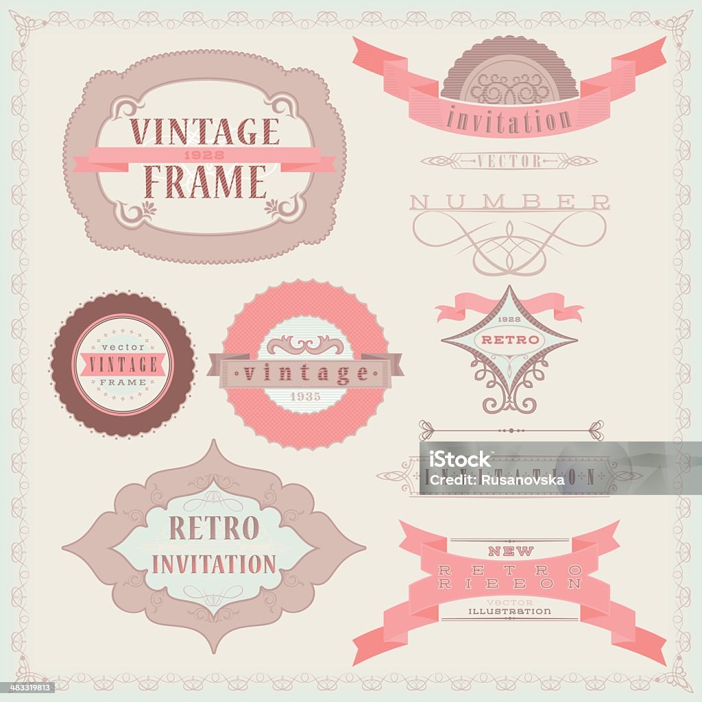 Encadrements Vintage - clipart vectoriel de Antiquités libre de droits