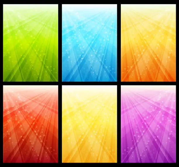 Vector illustration of Set of light color backgrounds