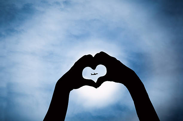 Conceptual heart shaped cloud background