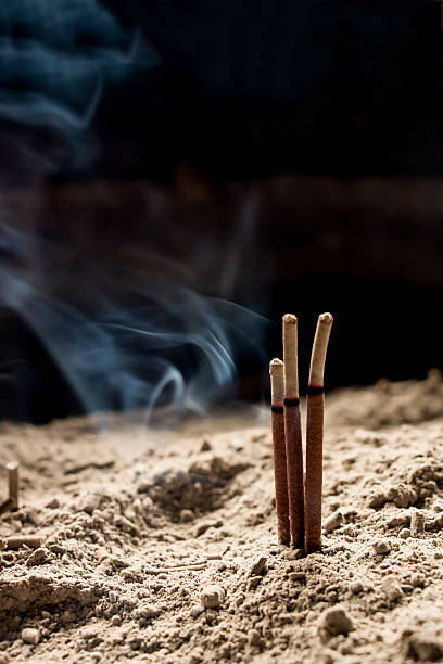 istock Incense sticks burning shrine Japan 483322506
