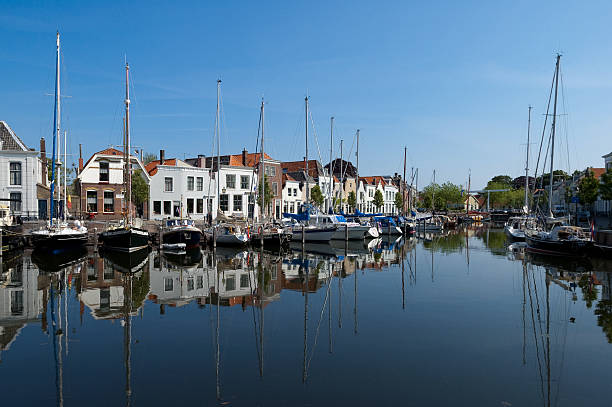 istock Boats in Goes city harbour, Netherlands 483322844