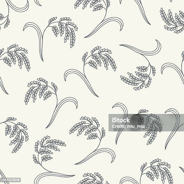 Background Modern Pattern Rice Seamless Pattern With Rice Stock Illustration - Download Image Now ...