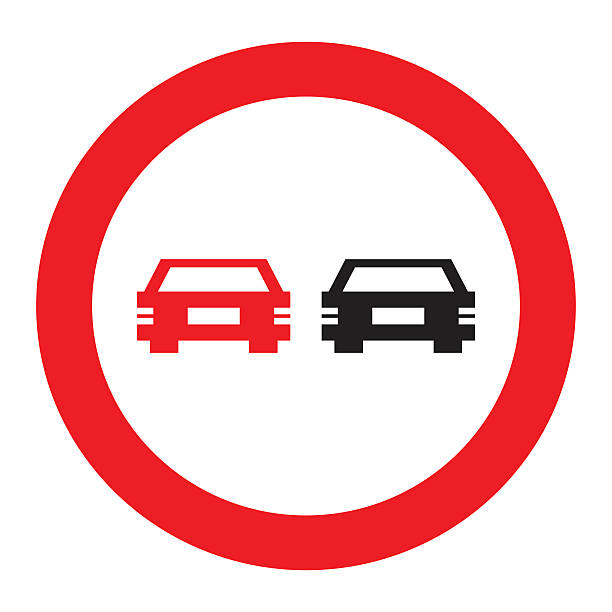 ilustrações, clipart, desenhos animados e ícones de tráfego sign.no ultrapassar. - two lane highway illustrations