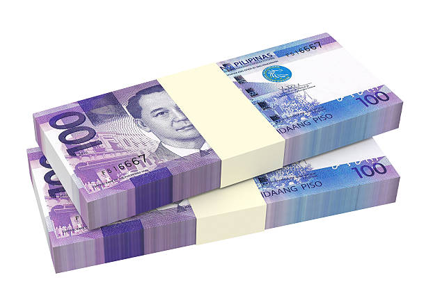 istock Philippines money isolated on white background. 483337216