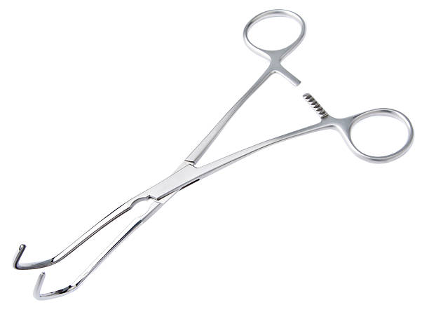 istock Medical surgeon instrument isolated on white 483341747
