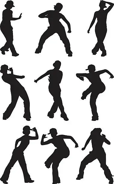 Vector illustration of Hip hop girl dancing