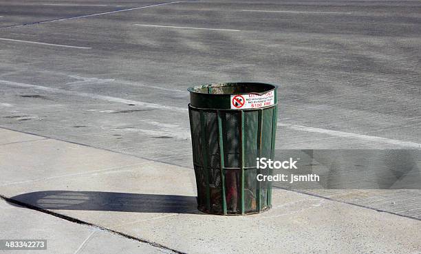 City Trash Can With Potential Stock Photo - Download Image Now - Garbage Can, New York City, Wastepaper Basket