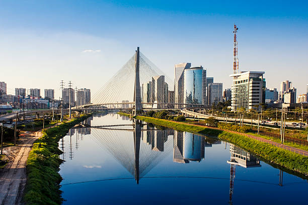 istock Famous cable-stayed bridge at Sao Paulo city. 483342613