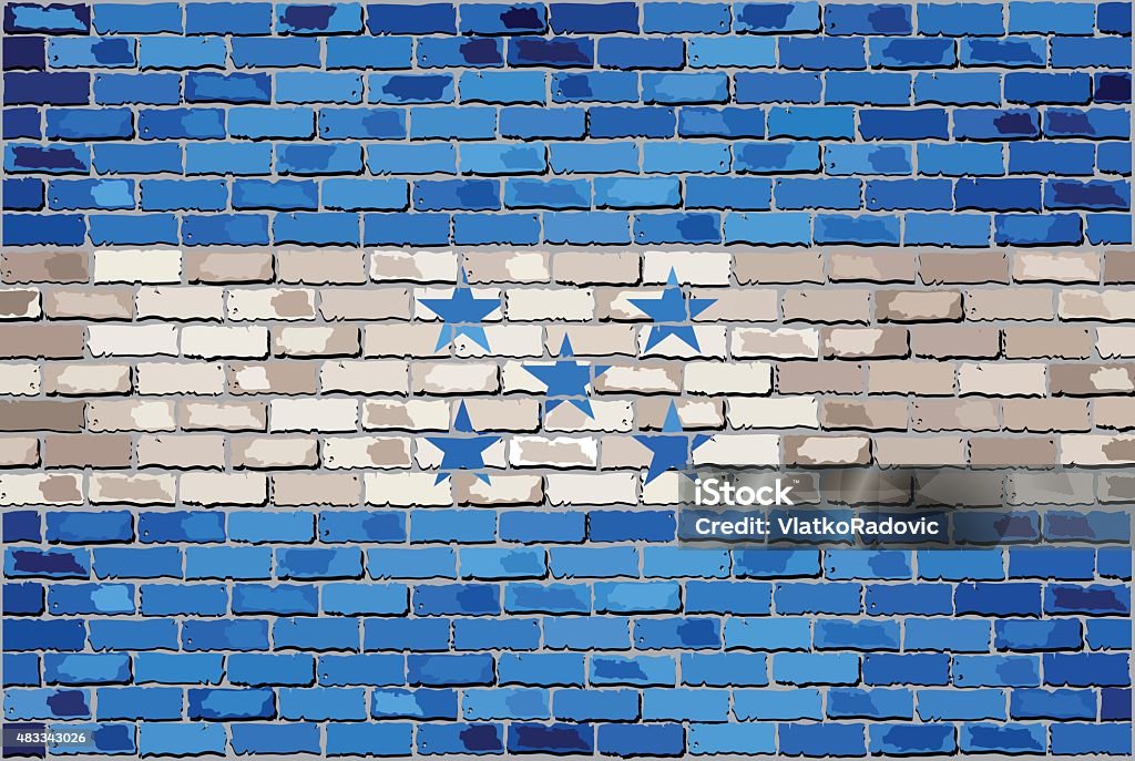 Grunge flag of Honduras on a brick wall Honduras's Flag on brick textured background,  2015 stock vector