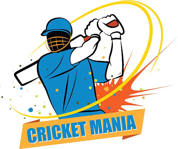 Vector illustration of Cricket Mania India