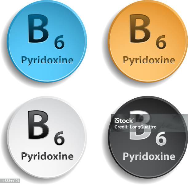 Vitamina B6 - Arte vetorial de stock e mais imagens de Antibiótico - Antibiótico, Ciência, Comprimido