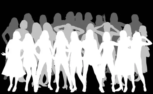 Vector illustration of Women silhouettes