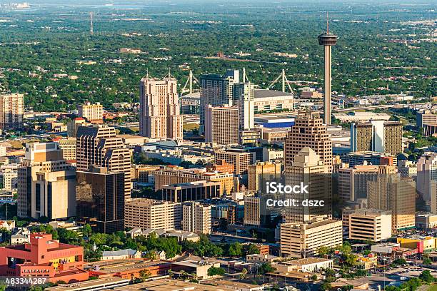 San Antonio Cityscape Skyline Aerial View Stock Photo - Download Image Now - San Antonio - Texas, Texas, Urban Skyline